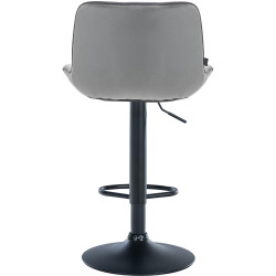 Tabouret de bar Vonore velours gris