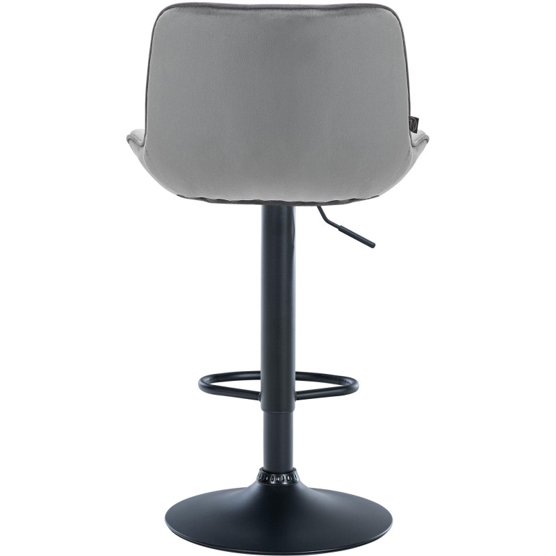 Tabouret de bar Vonore velours gris