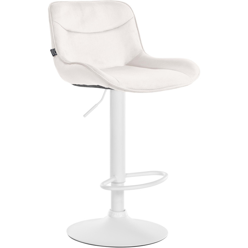Tabouret de bar Vonore velours crème