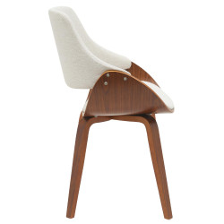 Chaise de salle à manger Vangale en tissu noyer/crème