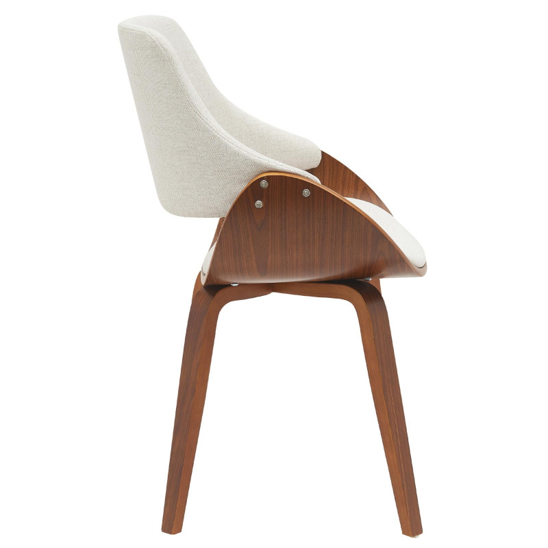 Chaise de salle à manger Vangale en tissu noyer/crème