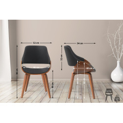 Chaise de salle à manger Vangale en tissu noyer/noir