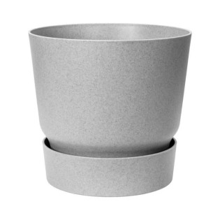 ELHO Pot de fleurs rond Greenville 25 - Extérieur - Ш 24,48 x H 23,31 cm - Gris béton vivant