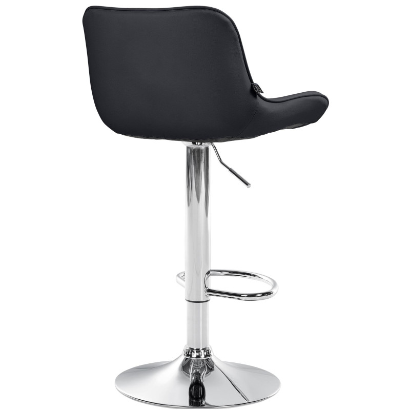Tabouret de bar Vonore en cuir artificiel chromé noir