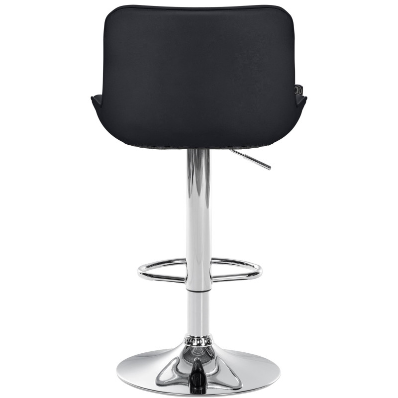 Tabouret de bar Vonore en cuir artificiel chromé noir