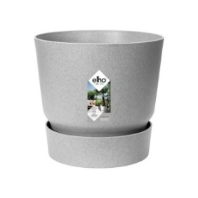 ELHO Pot de fleurs rond Greenville 25 - Extérieur - Ш 24,48 x H 23,31 cm - Gris béton vivant