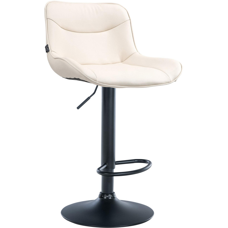 Tabouret de bar Vonore simili cuir crème