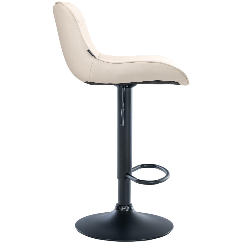 Tabouret de bar Vonore simili cuir crème