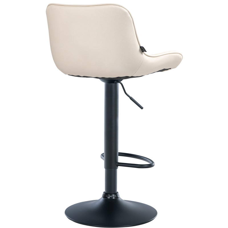 Tabouret de bar Vonore simili cuir crème