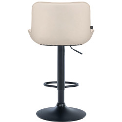 Tabouret de bar Vonore simili cuir crème