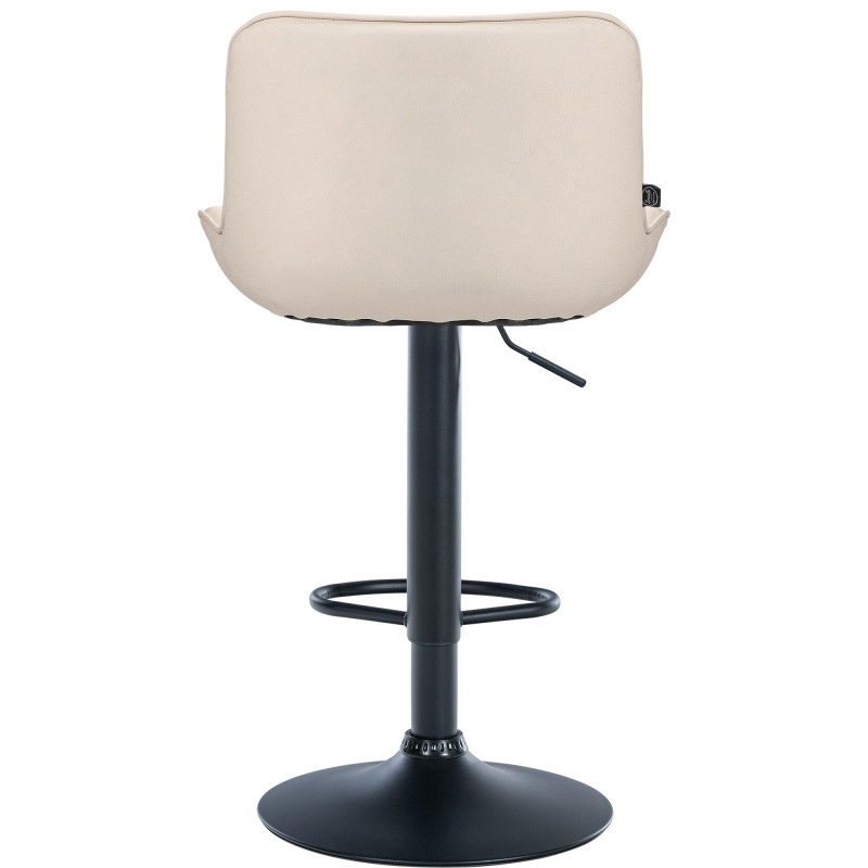 Tabouret de bar Vonore simili cuir crème
