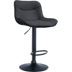 Tabouret de bar Vonore simili cuir noir