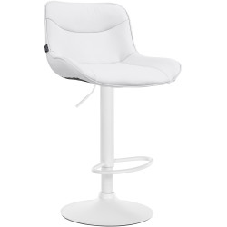 Tabouret de bar Vonore, similicuir blanc