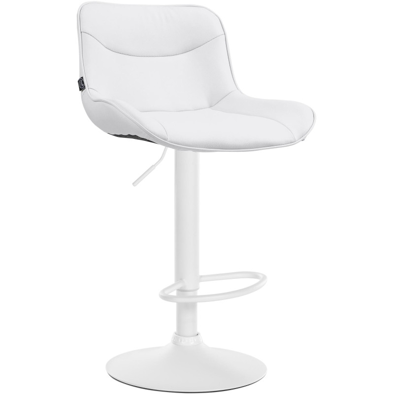 Tabouret de bar Vonore, similicuir blanc
