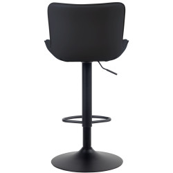 Tabouret de bar Linus en cuir artificiel noir