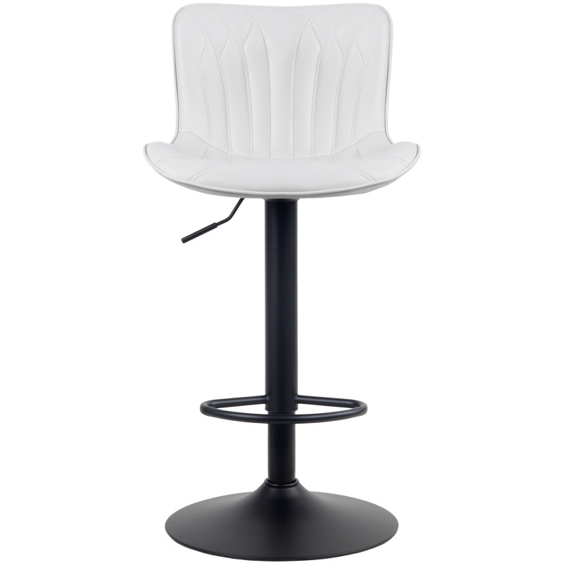 Tabouret de bar Linus en cuir artificiel blanc