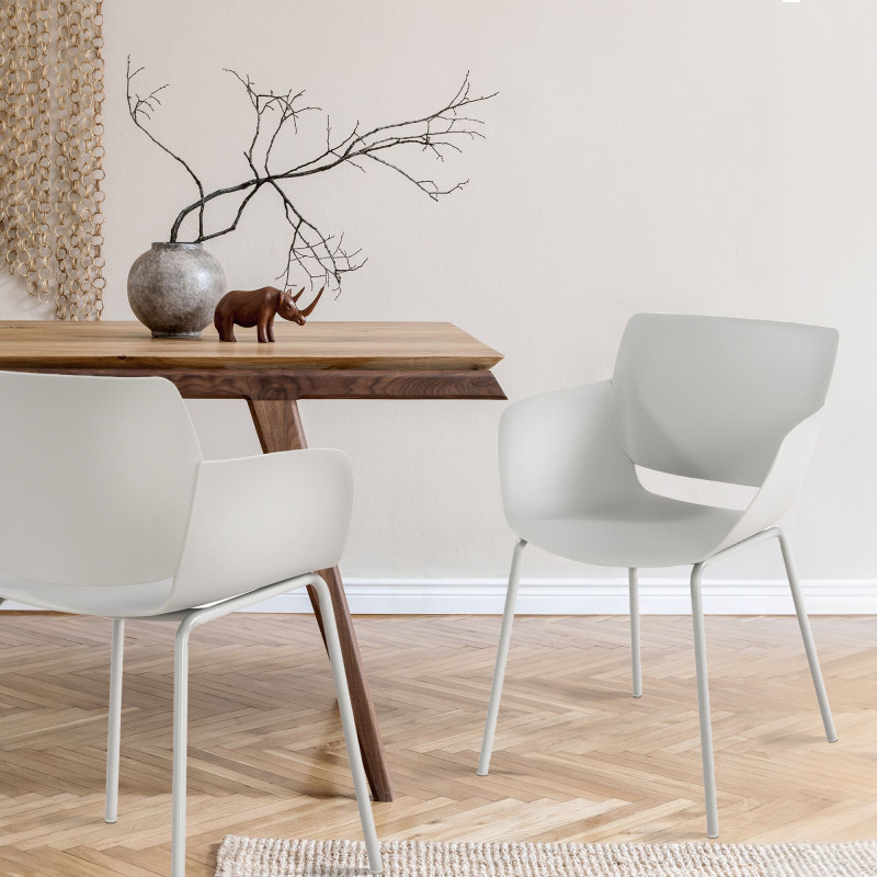 Chaise Alpena gris clair