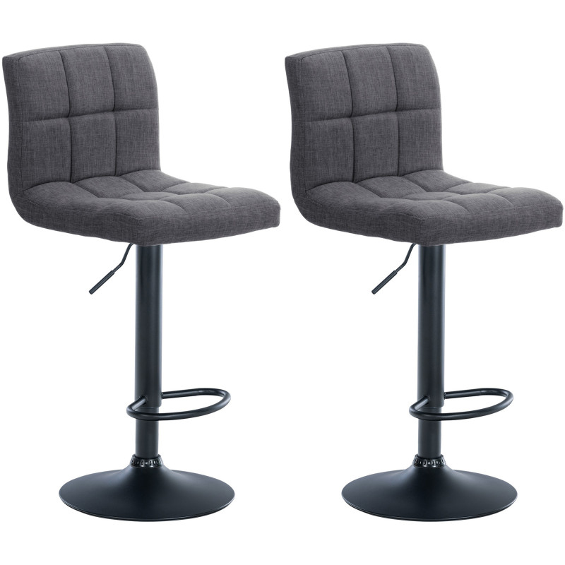 Lot de 2 tabourets de bar Calma tissu gris clair