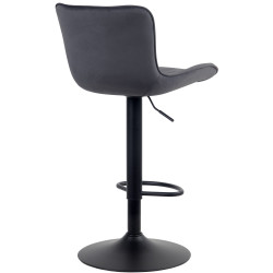 Tabouret de bar en velours Linus noir