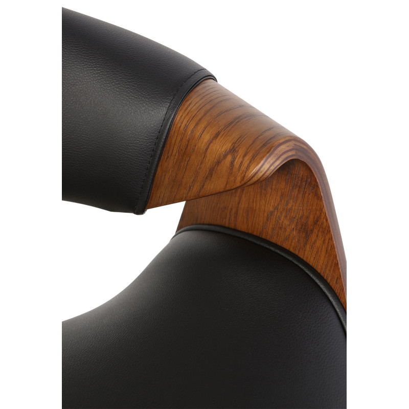 Chaise de salle à manger Foley, simili cuir chêne noir