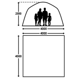 Abri gonflable - KAMPA - AIR Shleter 400 - 4 x 4 m - Gris et noir