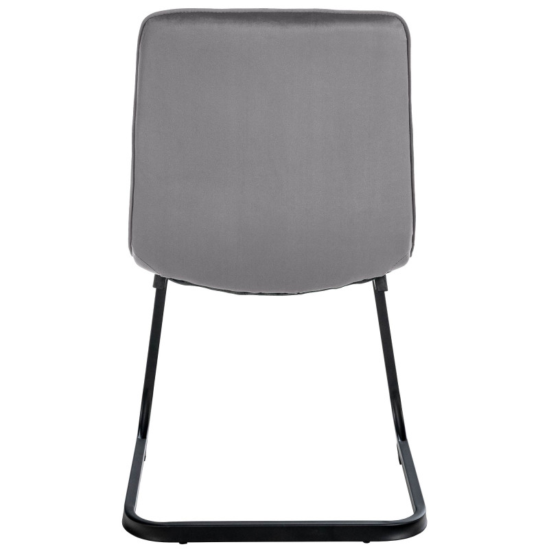 Ensemble de 2 chaises de salle à manger Vermont en velours gris foncé