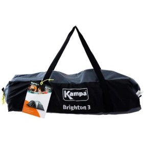 Tente de camping a arceaux - KAMPA - Brighton 3 - 3 places - Gris et noir