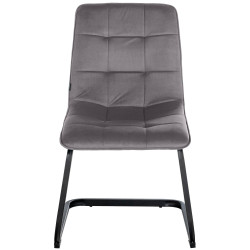 Ensemble de 2 chaises de salle à manger Vermont en velours gris foncé