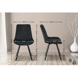 Chaise de salle à manger Lewes en velours noir