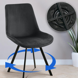 Chaise de salle à manger Lewes en velours noir