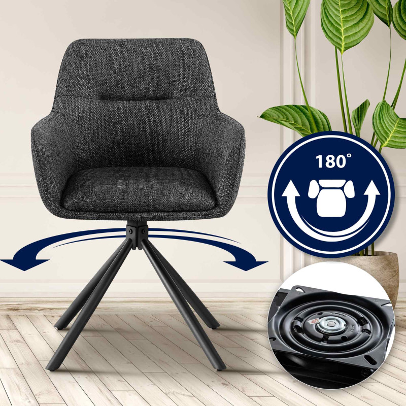 Chaise Tipton en tissu gris foncé