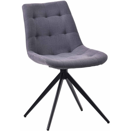 Chaise de salle à manger Merna, tissu gris foncé