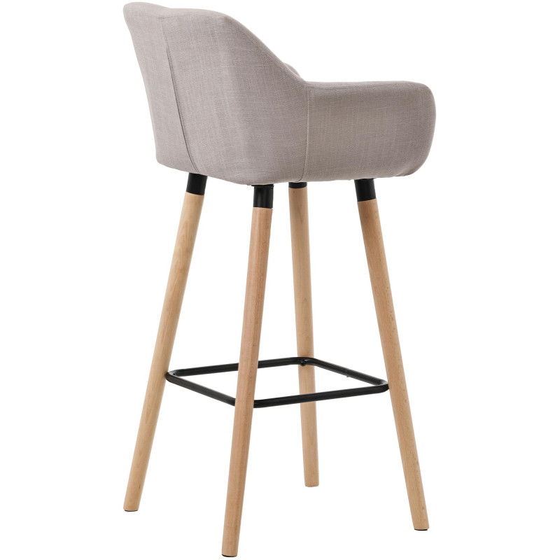 Tabouret de bar en tissu Grant taupe