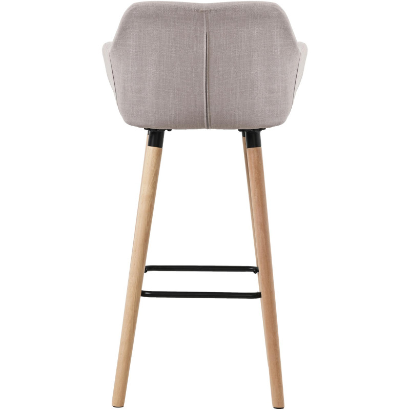Tabouret de bar en tissu Grant taupe
