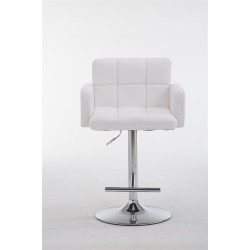 Tabouret de bar Los Angeles simili cuir C blanc