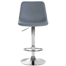 Lot de 2 tabourets de bar Divo simili cuir chromé gris