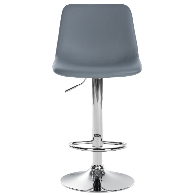 Lot de 2 tabourets de bar Divo simili cuir chromé gris
