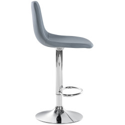 Lot de 2 tabourets de bar Divo simili cuir chromé gris