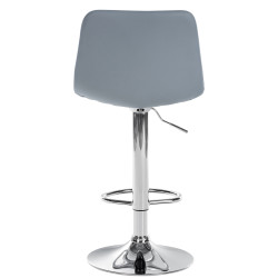 Lot de 2 tabourets de bar Divo simili cuir chromé gris