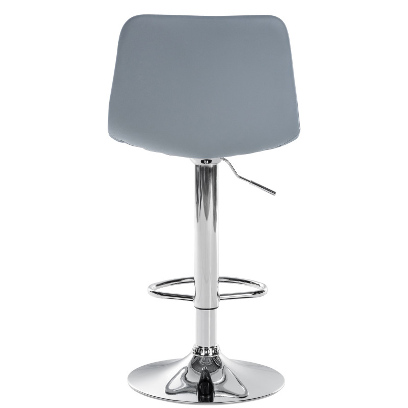 Lot de 2 tabourets de bar Divo simili cuir chromé gris