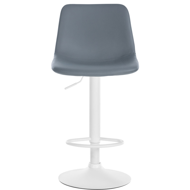 Lot de 2 tabourets de bar Divo, simili cuir gris