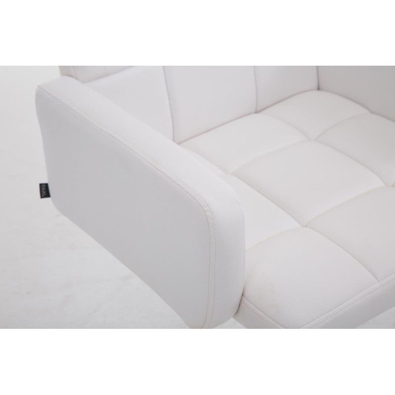 Tabouret de bar Los Angeles simili cuir C blanc