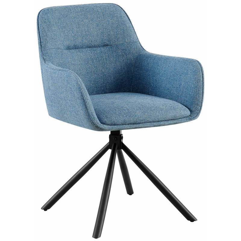 Chaise Tipton en tissu bleu