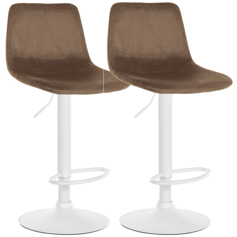 Lot de 2 tabourets de bar Divo velours brun