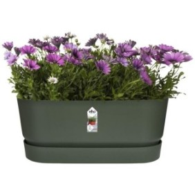 Planteur Ovale GREENVILLE - Plastique  - Avec roulettes - Ш60 - Leaf Green