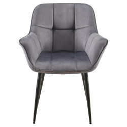Chaise de salle à manger Roseville en velours gris foncé