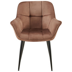 Chaise de salle à manger Roseville en velours marron