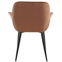 Chaise de salle à manger Roseville en velours marron