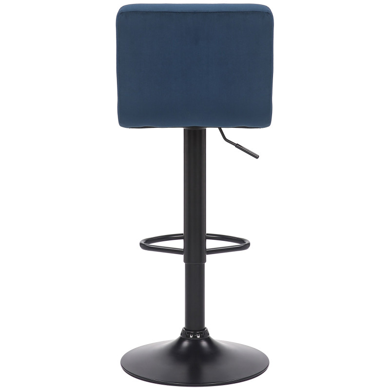 Ensemble de 4 tabourets de bar en velours Feni bleu