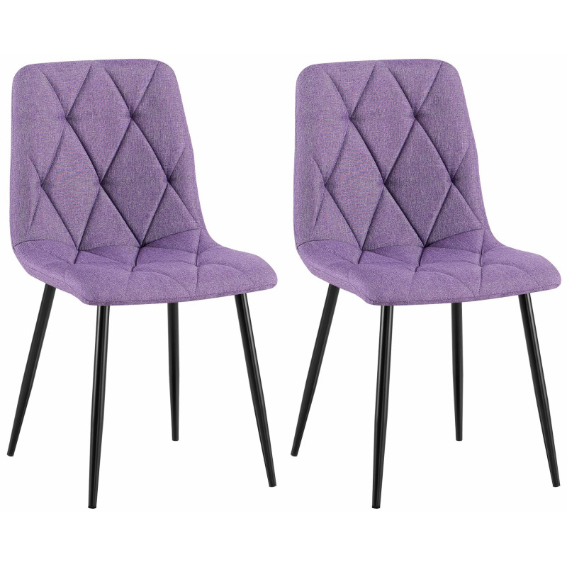 Ensemble de 2 chaises de salle à manger en tissu Clairton violet